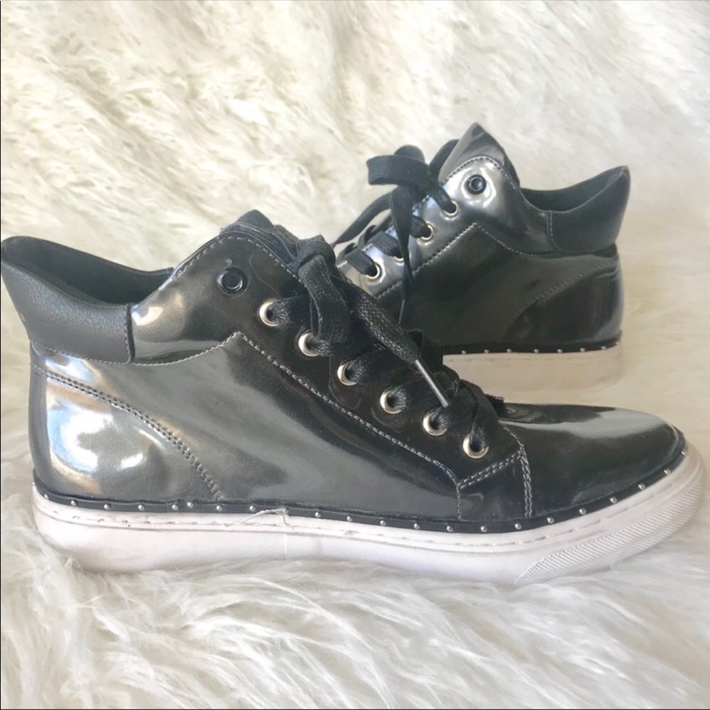 Anthropologie SIXTYSEVEN metallic high top SNEAKER